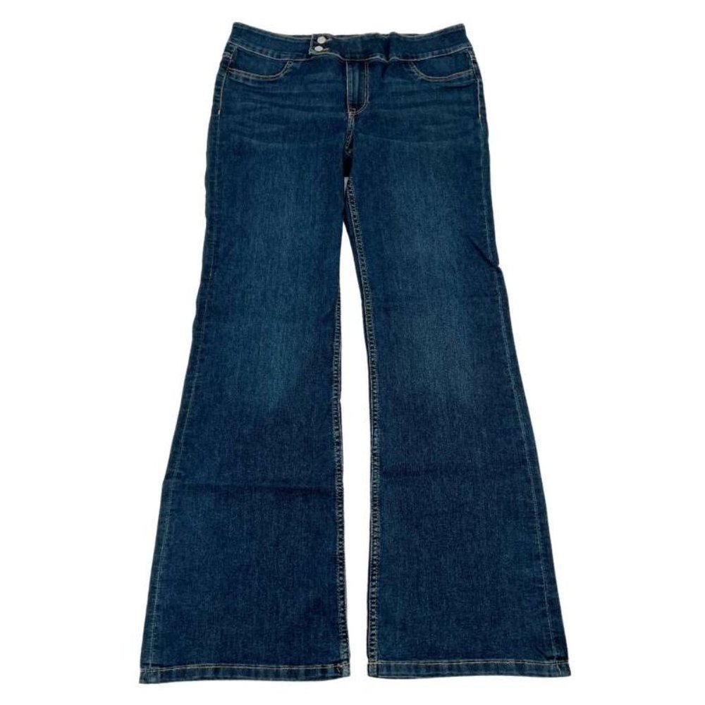 H&M | Women's Flared Low Jeans | Dark Denim | Size 16